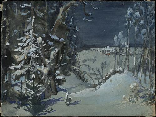 Васнецов Виктор Михайлович Эскиз декорации к спектаклю по пьесе А.Н. Островского &quot;Снегурочка&quot;, 1885 год