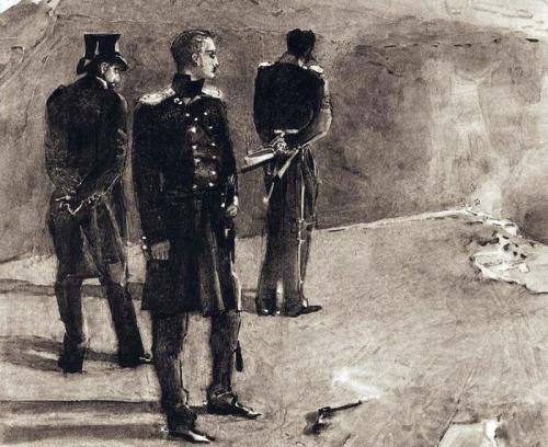 М.А. Врубель &quot;Дуэль Печорина с Грушницким&quot; 1890-1891