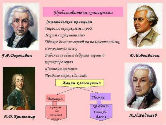 представители классицизма