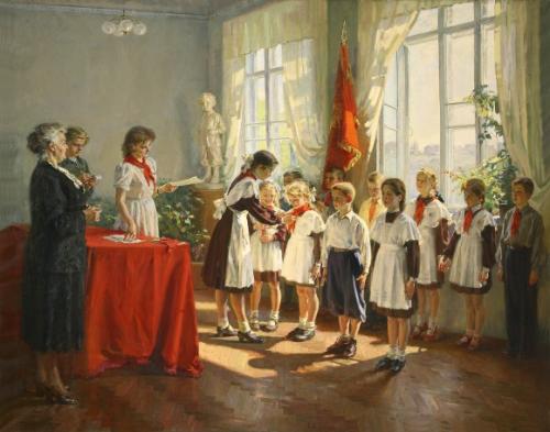 Тихий И.Д. Приём в пионеры